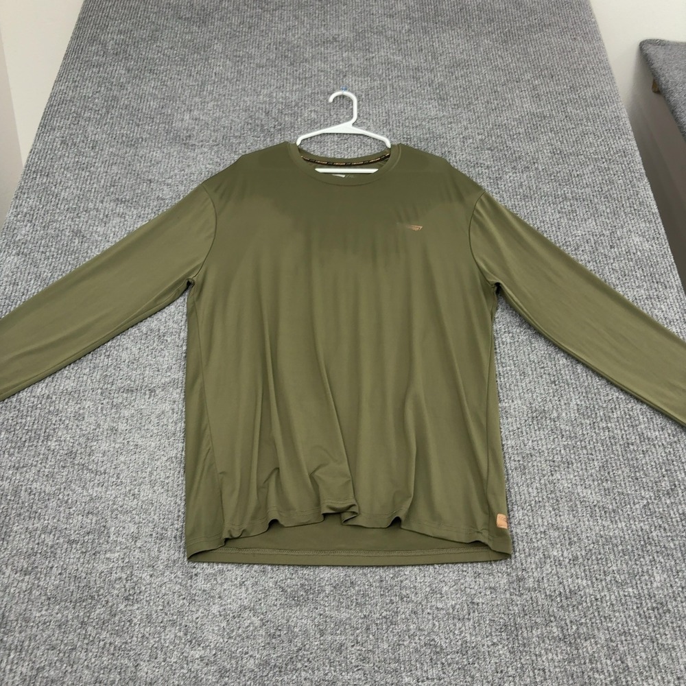 Copper Fit Shirt Mens L Green Performance Long Sleeve Crew Neck Athletic Style